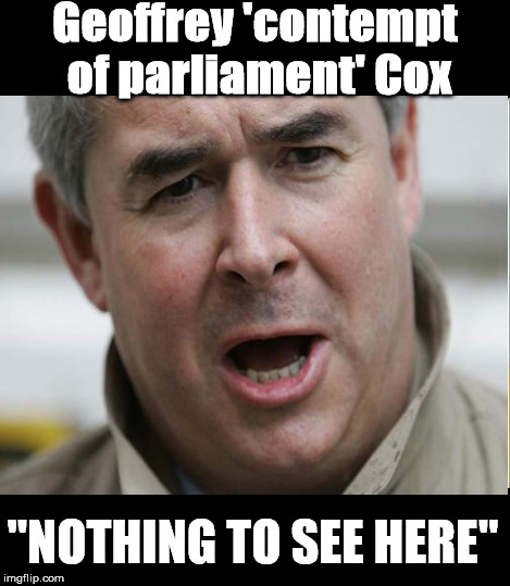 geoffrey contempt of parliament cox